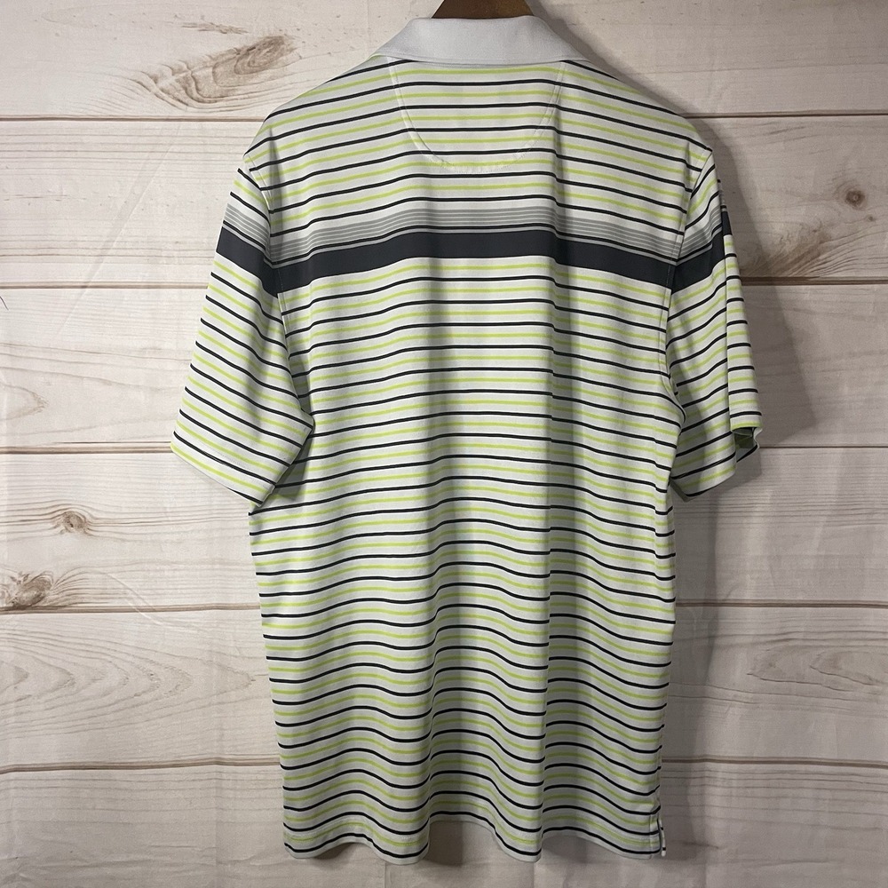 Greg Norman For Tasso Elba Golf Polo Shirt Mens XXL PlayDry Striped Short Sleeve - Picture 2 of 4